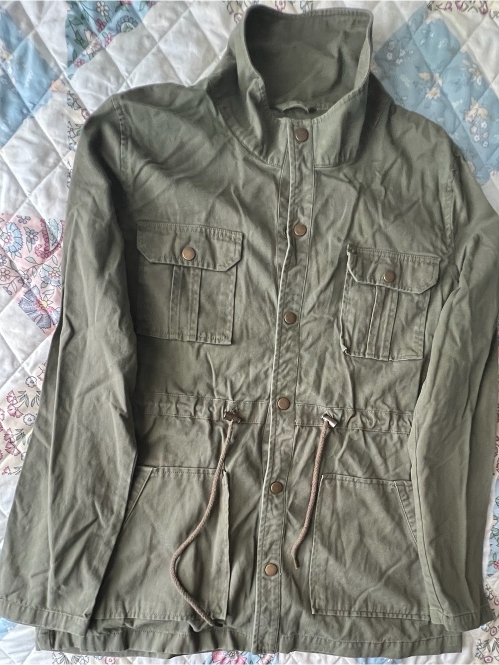 Arizona Jean Company Olive Utility Jacket with Drawstring Waist